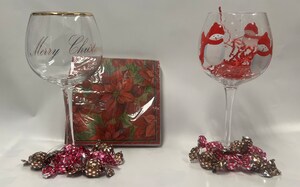 Christmas Wine Glass and Truffles